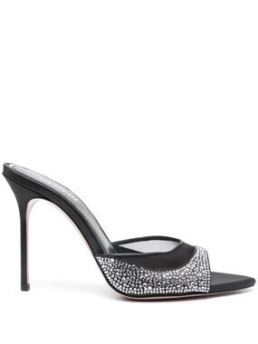 NWT Gedebe Isabelli Black Crystal-embellished Stiletto Sandals EU 36.5 / US 6